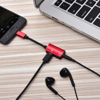 2-in-1 kabel Snelladen Type-C Male naar Type-C Female + -3.5mm Female Jack hoofdtelefoon Adapter omzetter ondersteunt Audio- en opladen lengte: 12cm