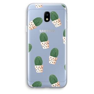 Cactusprint roze: Samsung Galaxy J3 (2017) Transparant Hoesje