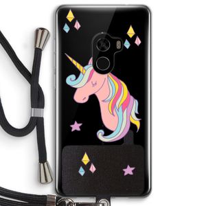 Roze eenhoorn: Xiaomi Mi Mix 2 Transparant Hoesje met koord