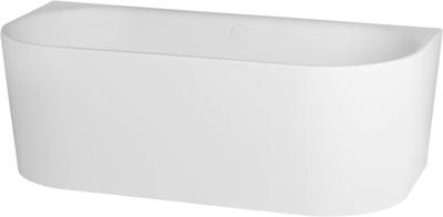 Ben Vico half vrijstaand bad 2-persoons back-to-wall 180x80cm mat wit acryl incl. afvoer met overloop wit