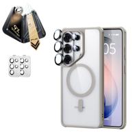 Galaxy S26 Ultra Bundle Classic Hybrid Magnetic Case and Armorite® Pro Screen Protector - Clear Grey