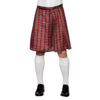 Schotse verkleed kilt - rood - heren - Schotland rok - verkleedkleding - Carnavalskleding