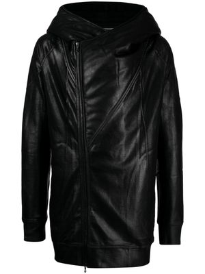Julius veste en cuir artificiel à fermeture décalée - Noir