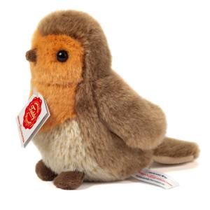 Knuffeldier Roodborstje vogel - zachte pluche stof - premium kwaliteit knuffels - bruin/rood - 15 cm