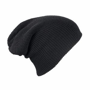 Basic beanie muts lang zwart voor dames