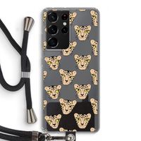 Tijger: Samsung Galaxy S21 Ultra Transparant Hoesje met koord