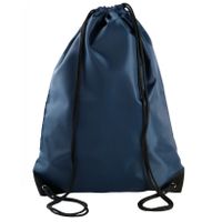 8x stuks sport gymtas/draagtas navy blauw met rijgkoord 34 x 44 cm van polyester