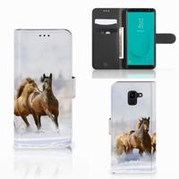 Samsung Galaxy J6 2018 | Telefoonhoesje | Met pasjeshouder | Paarden