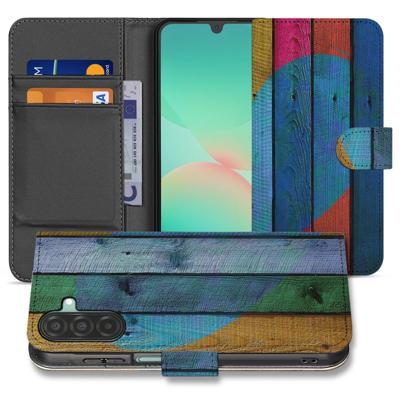 Samsung Galaxy A26 Wood Heart | Book Case | Samsung Galaxy A26 Wood Heart | Book Case |