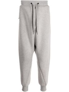 Fumito Ganryu pantalon de jogging en coton mélangé à lien de resserrage - Gris