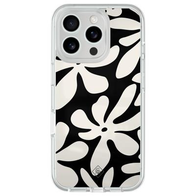 iPhone 16 Pro hybride hoesje - Noir bloom