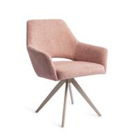 Jesper Home Draaibare Eetkamerstoel 'Yanai' Turn Beige, kleur Pink Punch
