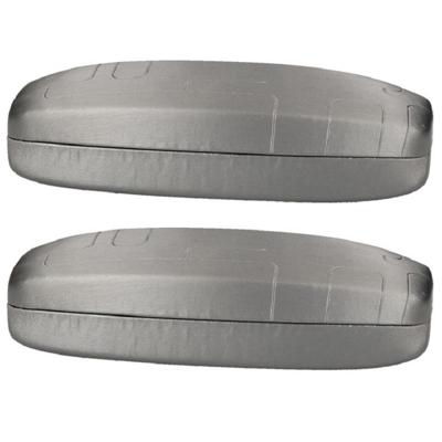 Harde brillenkoker - 2x stuks - zilver - 15,5 cm - kunststof