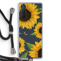 Sunflower and bees: Sony Xperia 5 II Transparant Hoesje met koord