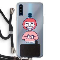 Hartje: Samsung Galaxy A20s Transparant Hoesje met koord