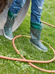 Regenlaarzen met print voor meisjes gewatteerde schacht groen