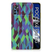 Xiaomi Poco X4 Pro 5G TPU Hoesje Abstract Green Blue - thumbnail