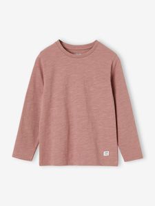 Personaliseerbare gekleurd T-shirt voor jongens met lange mouwen rozenhout