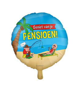 Folieballon 'Pensioen' Cartoon (46cm)