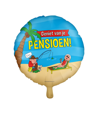 Folieballon &apos;Pensioen&apos; Cartoon (46cm)