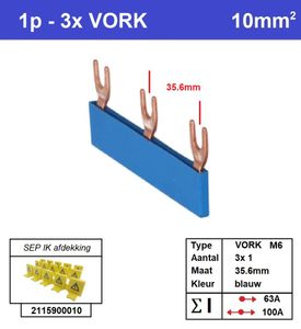 SEP Verdeelkam 1f Vork 3p 36mm blauw F01103B06