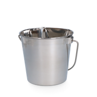 Emmer RVS met platte zijde 0,95 l