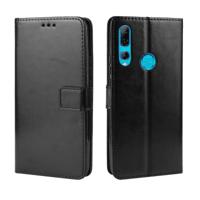 Retro Crazy Horse textuur horizontale Flip lederen case voor Huawei Y9 Prime (2019) met houder & kaartsleuven & fotolijstjes (zwart)
