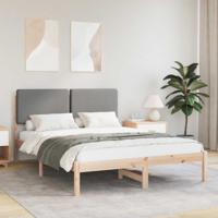 Bedframe met Gevoerd Hoofdgedeelte Lichtgrijs 150 x 200 cm