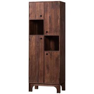 WOOOD opbergkast Staes - Mango Hout - Walnoot - 210x75x45 cm