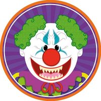 10x Halloween onderzetters horror clown - thumbnail