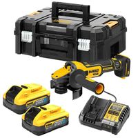 DeWalt DCG409H2T-QW | 18V XR FLEXVOLT Advantage | 125mm | Accu Haakse slijper | 2 x 5,0 Ah accu + lader | in TSTAK koffer DCG409H2T-QW