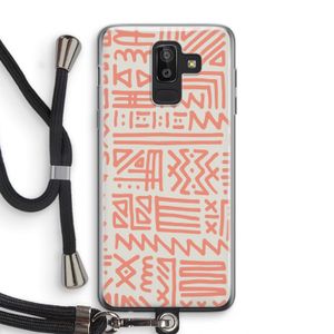Marrakech Pink: Samsung Galaxy J8 (2018) Transparant Hoesje met koord