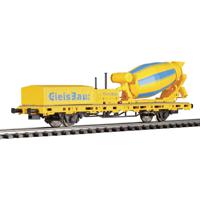 Viessmann Modelltechnik 2625 H0 lage boordwagen met cementwagen voor spoorbouw - thumbnail