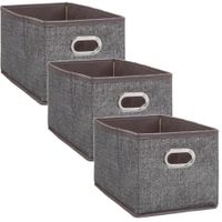 Set van 3x stuks opbergmand/kastmand 7 liter bruin linnen 31 x 15 x 15 cm