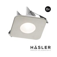 Inbouwspot Häsler Mallorca Incl. Fase Aansnijding Dimbaar 6,8 cm 4 Watt Helder Wit RVS Set 8x