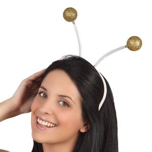 Verkleed diadeem discoballen/Aliens sprieten - goud - meisjes/dames - Carnaval