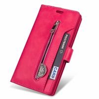 iPhone XR hoesje - Bookcase - Koord - Pasjeshouder - Portemonnee - Rits - Kunstleer - Roze
