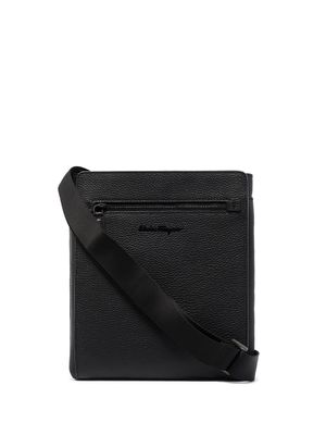 Ferragamo sac à bandoulière à plaque logo - Noir