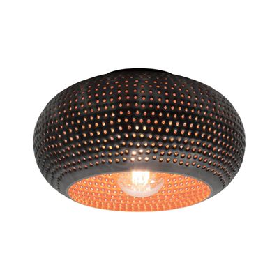 LifestyleFurn Plafondlamp 'Cecily' Metaal, Ø35cm, kleur Zwart Bruin