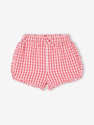 Kort Vichy en seersucker voor baby's rood, geruit