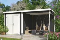 Outdoor Life Products | Tuinhuis Finn 450 x 250 | Gecoat | Carbon Grey-Wit - thumbnail