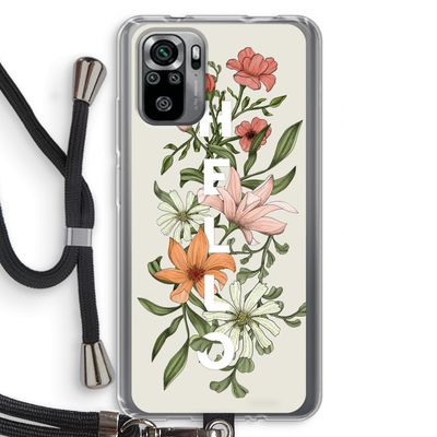 Hello bloemen: Xiaomi Redmi Note 10S Transparant Hoesje met koord