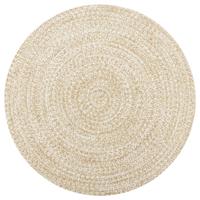 VidaXL Vloerkleed handgemaakt 150 cm jute wit en naturel