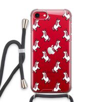 Eenhoorns overal: iPhone SE 2020 Transparant Hoesje met koord