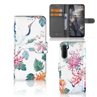 OnePlus Nord | Telefoonhoesje | Met pasjeshouder | Bird Flowers