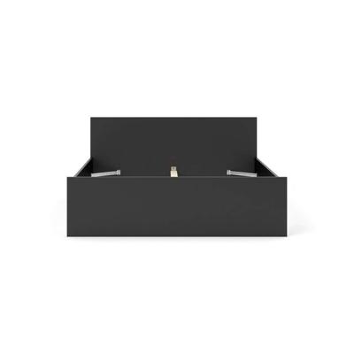 Leen Bakker - Bed Naia - Mat - 160x200 Cm - Spaanplaat - Zwart - 206.6x166x80 Cm