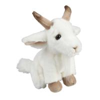Ravensden Pluche geitje - knuffel geitje - wit - 18 cm - boerderij dieren knuffel
