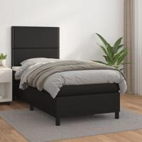 Boxspring met matras kunstleer zwart 100x200 cm