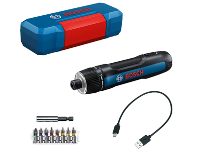 Bosch Blauw GO 3 Accuschroevendraaier | Inclusief accu en lader | In Koffer + 8-delige schroefbitset - 06019H2201