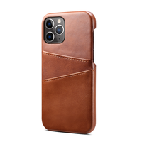 iPhone XS Max hoesje - Backcover - Pasjeshouder - Portemonnee - Kunstleer - Donkerbruin - thumbnail